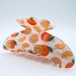 Orange Motif Acrylic Hair Clip New